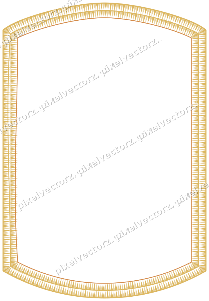 Decorative line art frame in orange and amber with label plaque