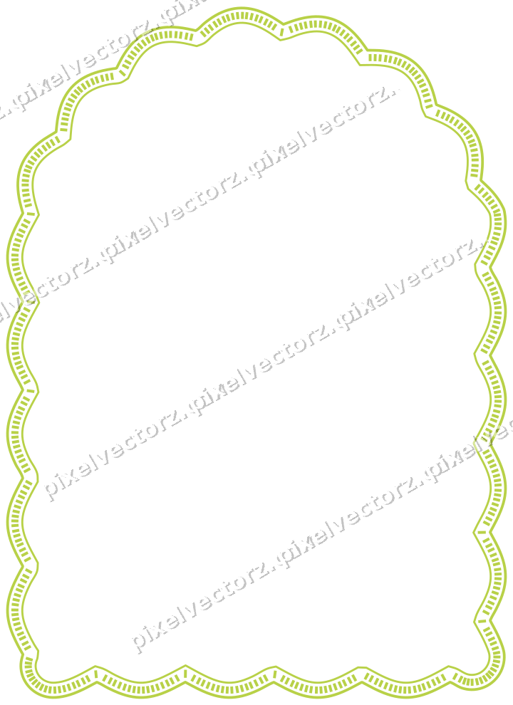 Decorative line art frame in dark magenta and lime with label plaque