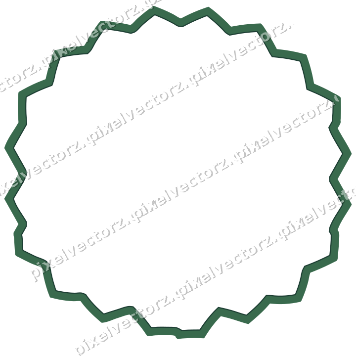 Decorative line art frame in dark green and red with label plaque
