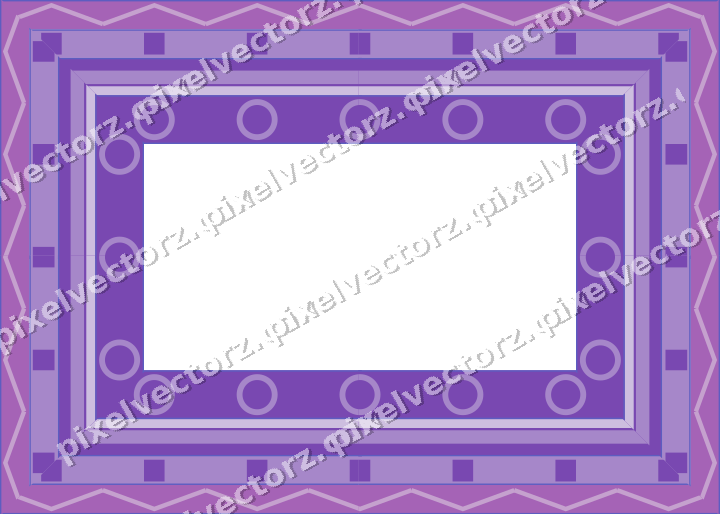Decorative picture frame border in purple and blue with zigzag