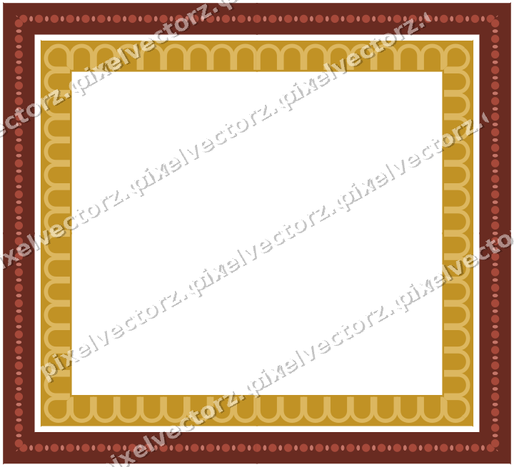 Decorative picture frame border in orange and amber with bead and reel