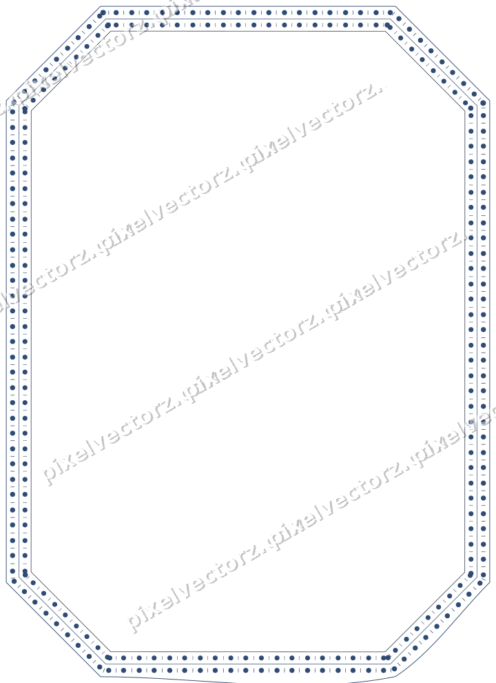 Decorative line art frame in dark blue and amber with label plaque