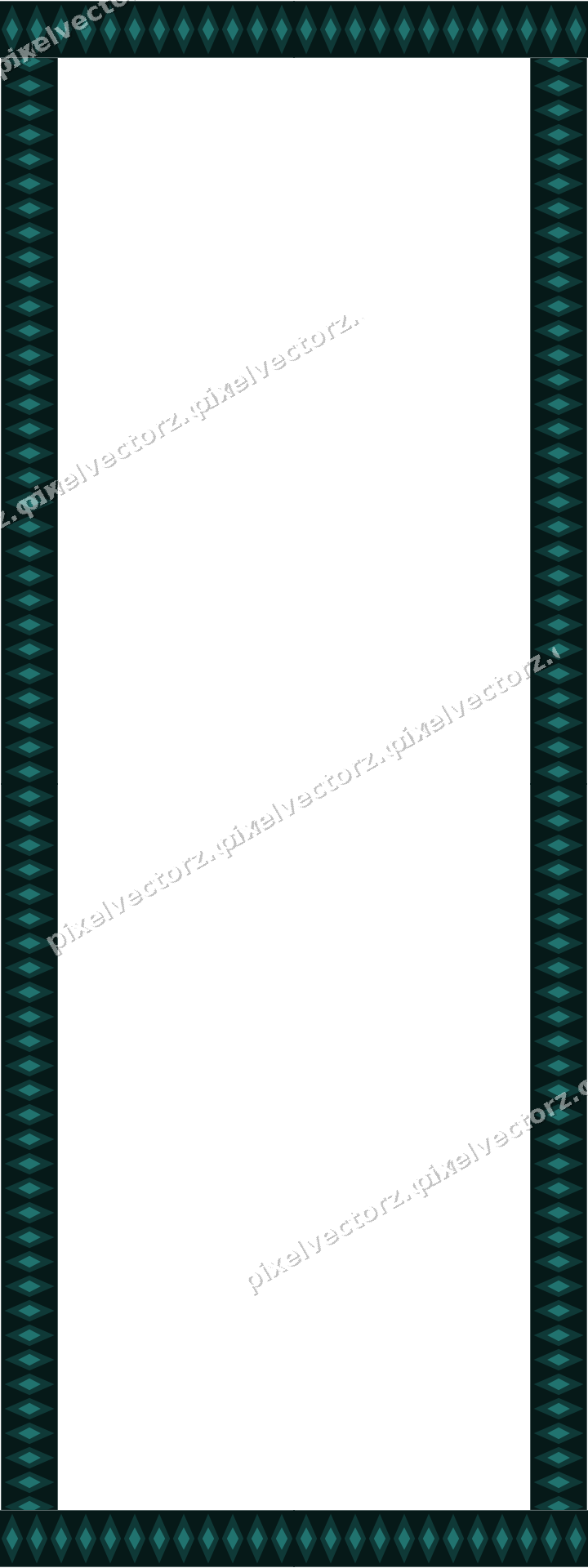 Decorative picture frame border in orange and teal with diamond band