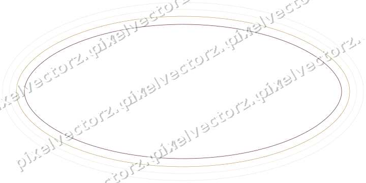 Decorative line art frame in dark magenta and amber with oval