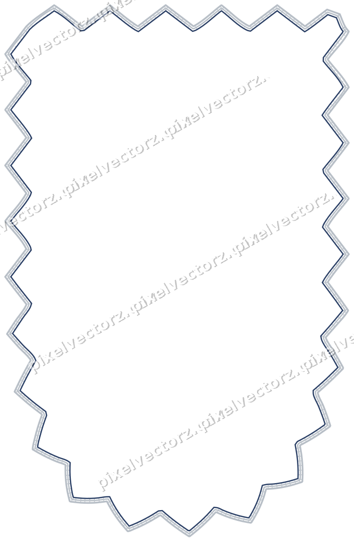 Decorative line art frame in dark blue and white with shield