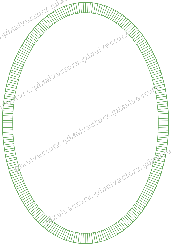 Decorative line art frame in lime and yellow with oval and hatching