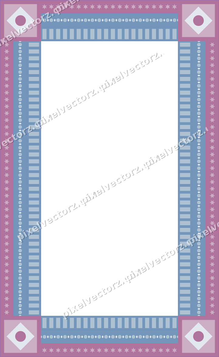 Decorative picture frame border in purple and blue with star band
