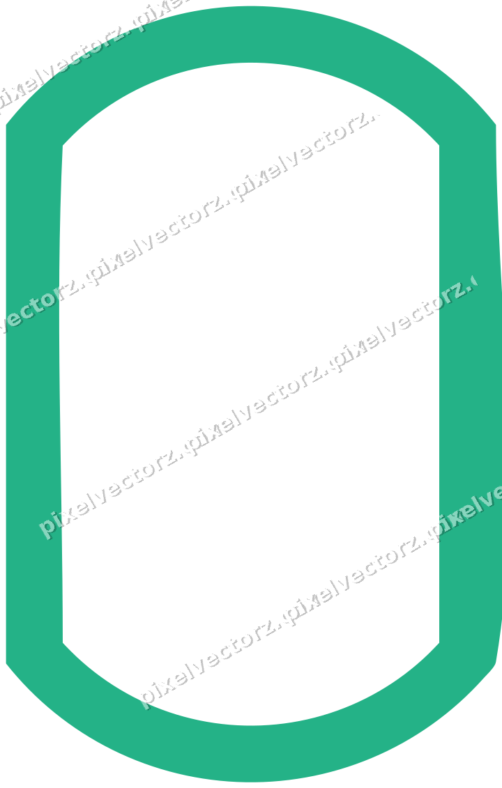 Decorative line art frame in green and teal with label plaque