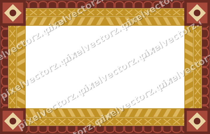 Decorative picture frame border in orange and amber with arcade frieze