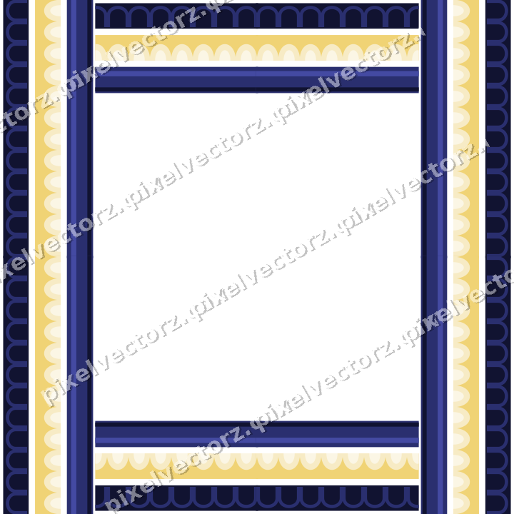 Decorative picture frame border in dark blue with arcade frieze