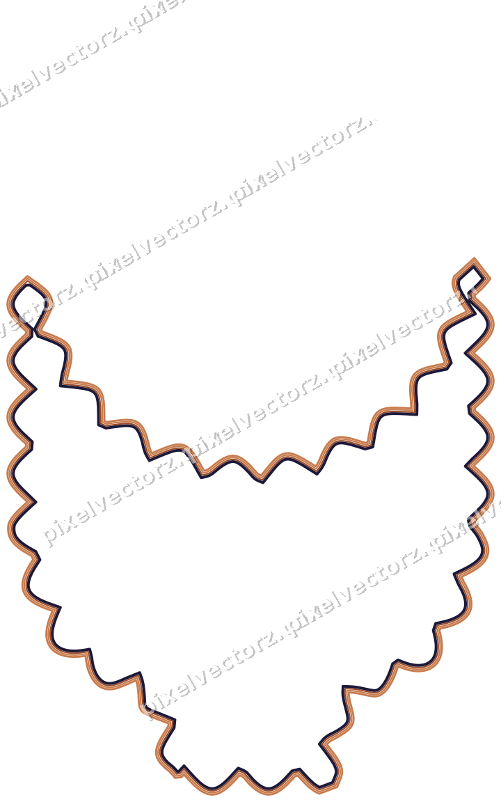 Decorative line art frame in orange and blue with label plaque