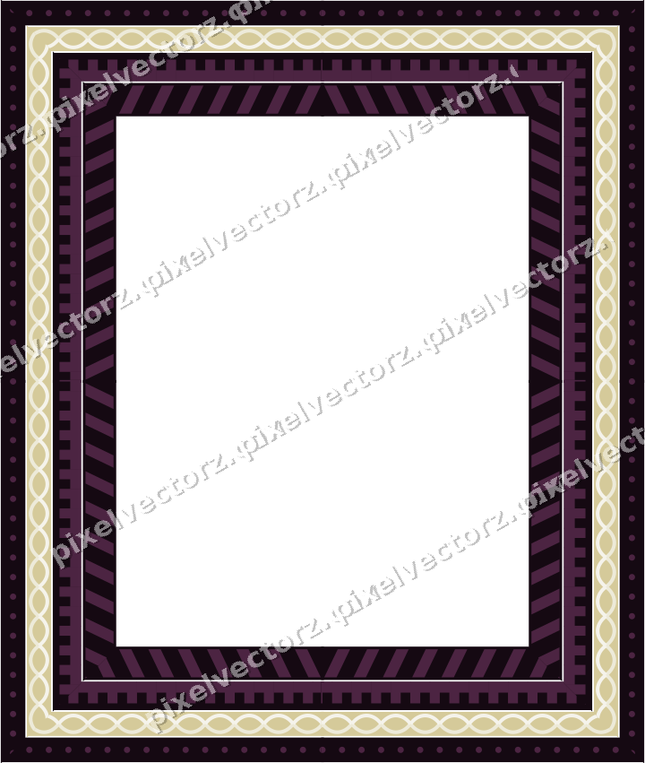 Decorative picture frame border in dark magenta and lime with dot row