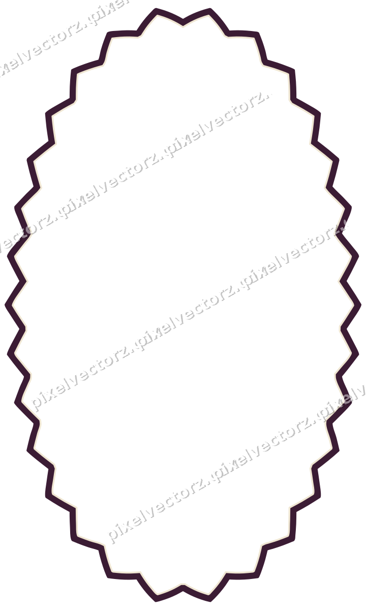 Decorative line art frame in dark magenta and amber with oval