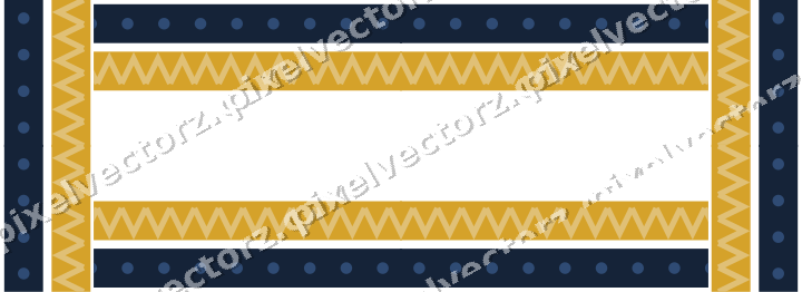 Decorative picture frame border in dark blue and amber with zigzag