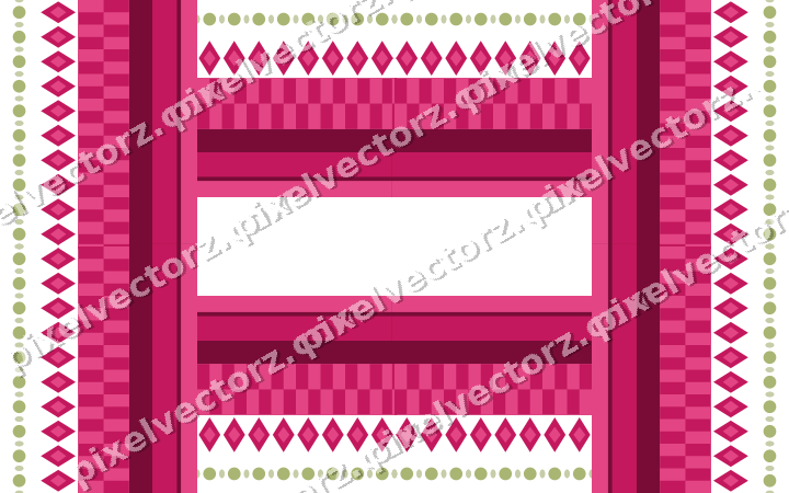Decorative picture frame border in lime and pink with diamond band