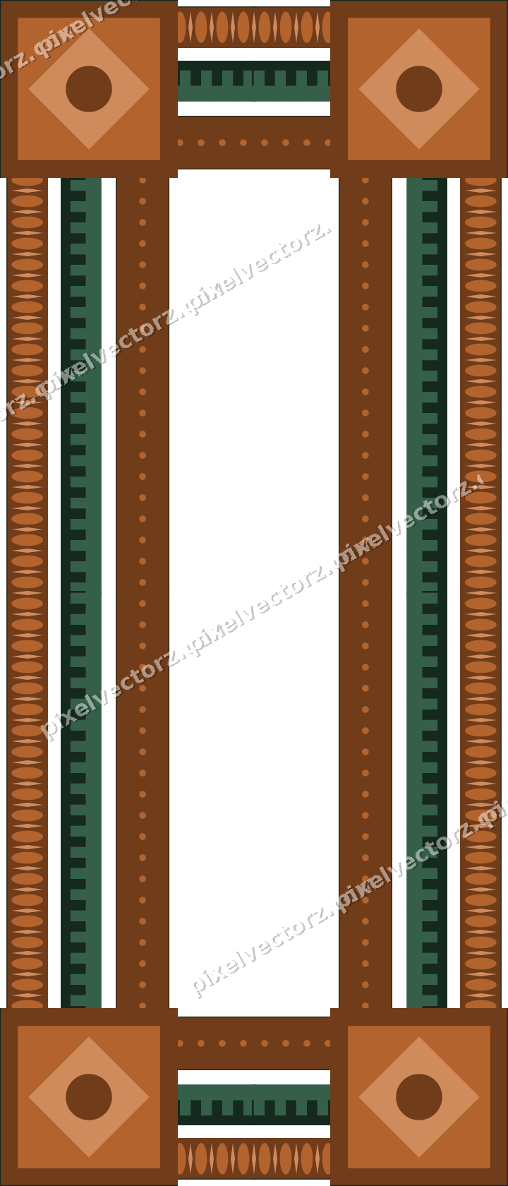 Decorative picture frame border in dark green with egg and dart