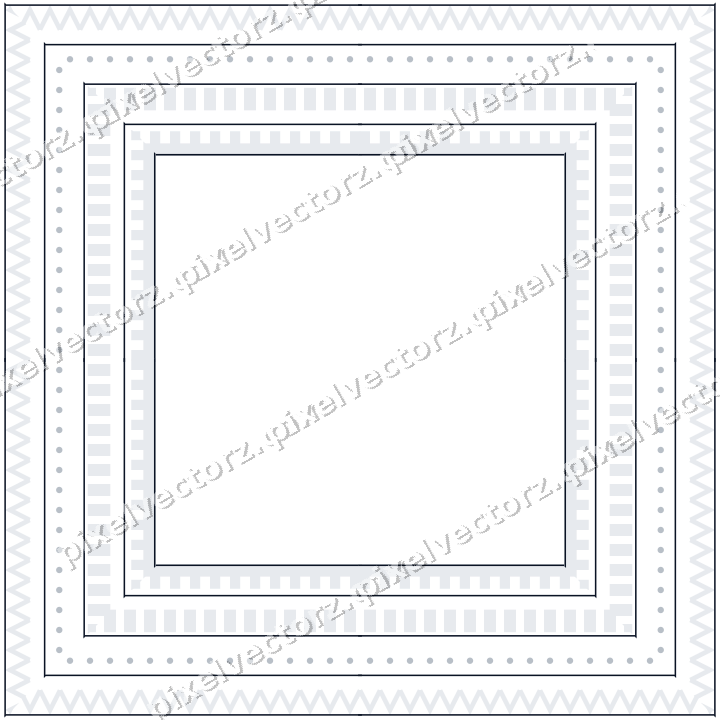 Decorative picture frame border in dark blue and white with zigzag