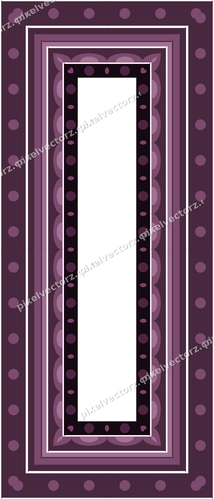 Decorative picture frame border in dark magenta with scale band