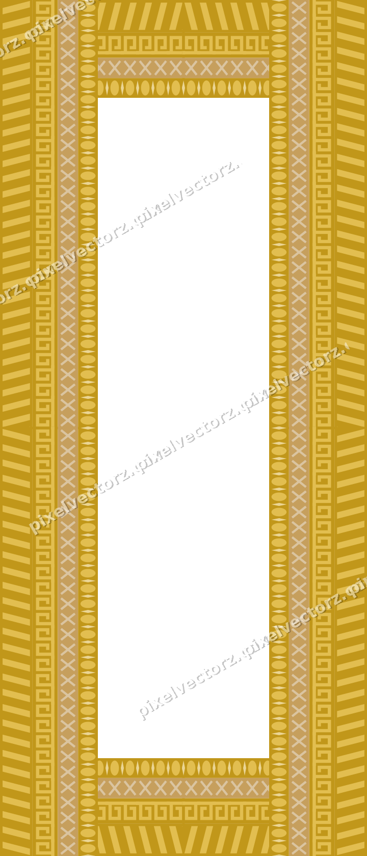 Decorative picture frame border in amber with cross band