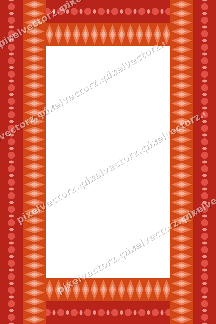 Decorative picture frame border in red and orange with diamond band
