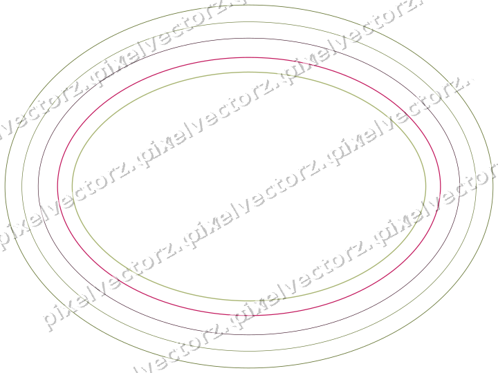 Decorative line art frame in lime and pink with oval