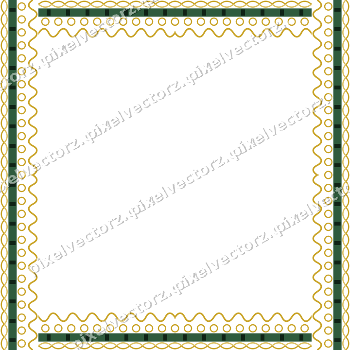 Decorative picture frame border in dark green and amber with guilloche