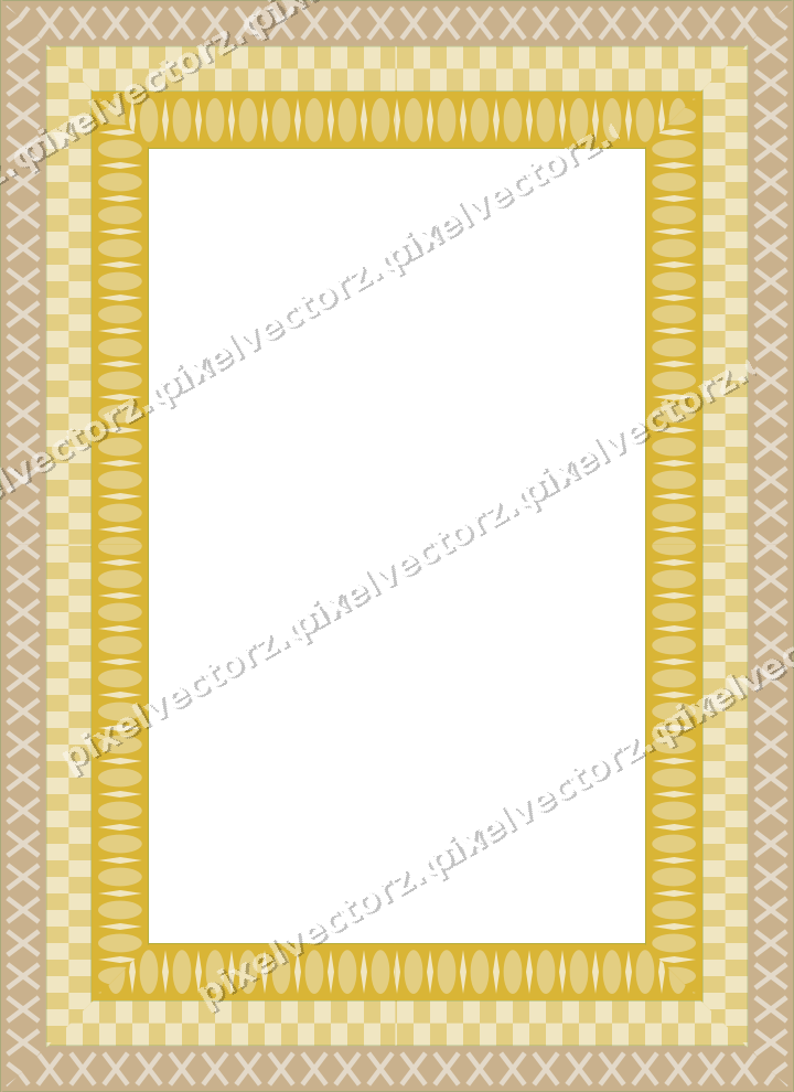 Decorative picture frame border in lime and yellow with cross band