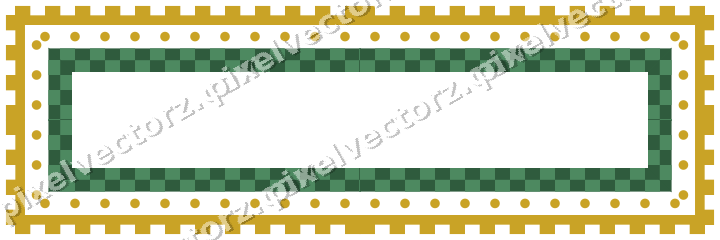 Decorative picture frame border in dark green and amber with dot row