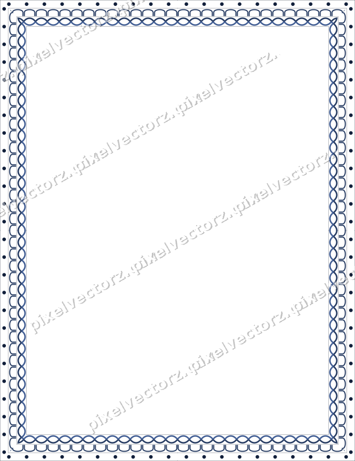 Decorative picture frame border in dark blue with arcade frieze