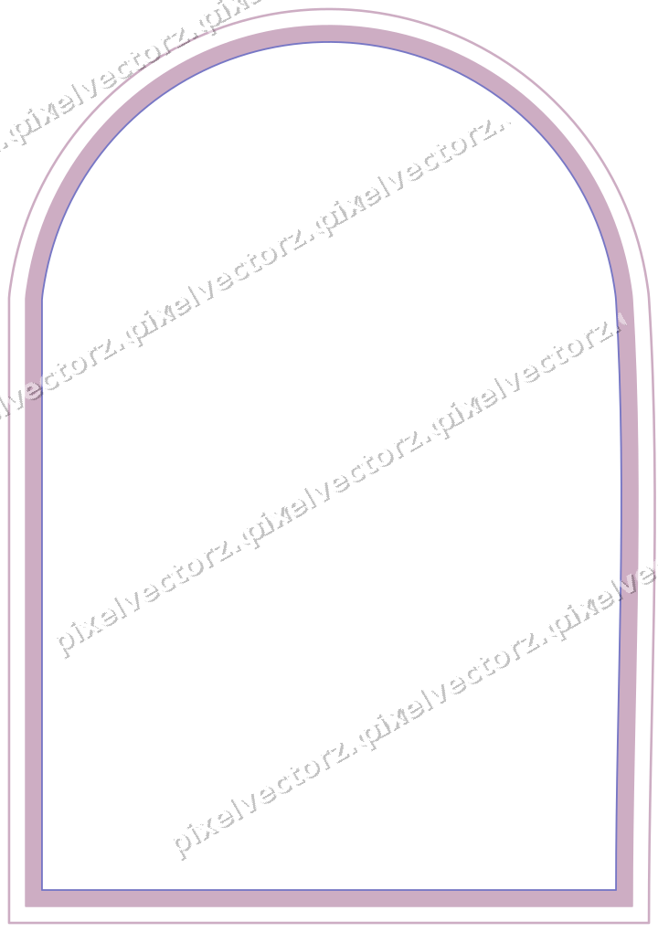 Decorative line art frame in purple and blue with label plaque