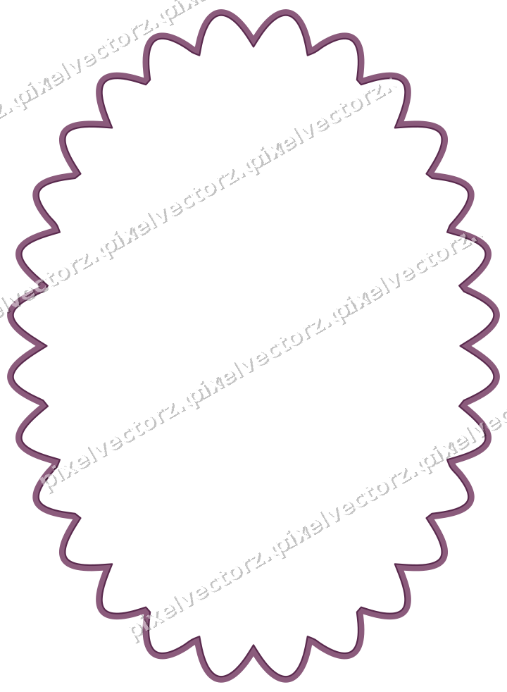 Decorative line art frame in dark magenta and lime with oval