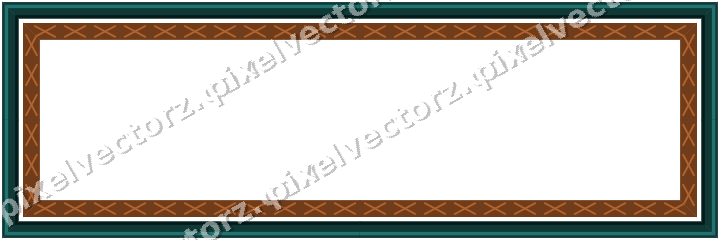 Decorative picture frame border in orange and teal with cross band