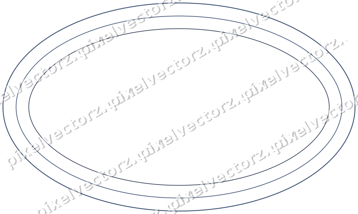 Decorative line art frame in dark blue and white with oval