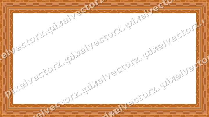 Decorative picture frame border in orange and teal with greek key