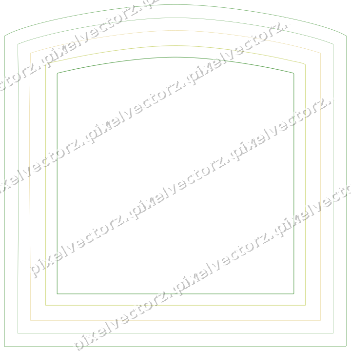 Decorative line art frame in lime and yellow with label plaque