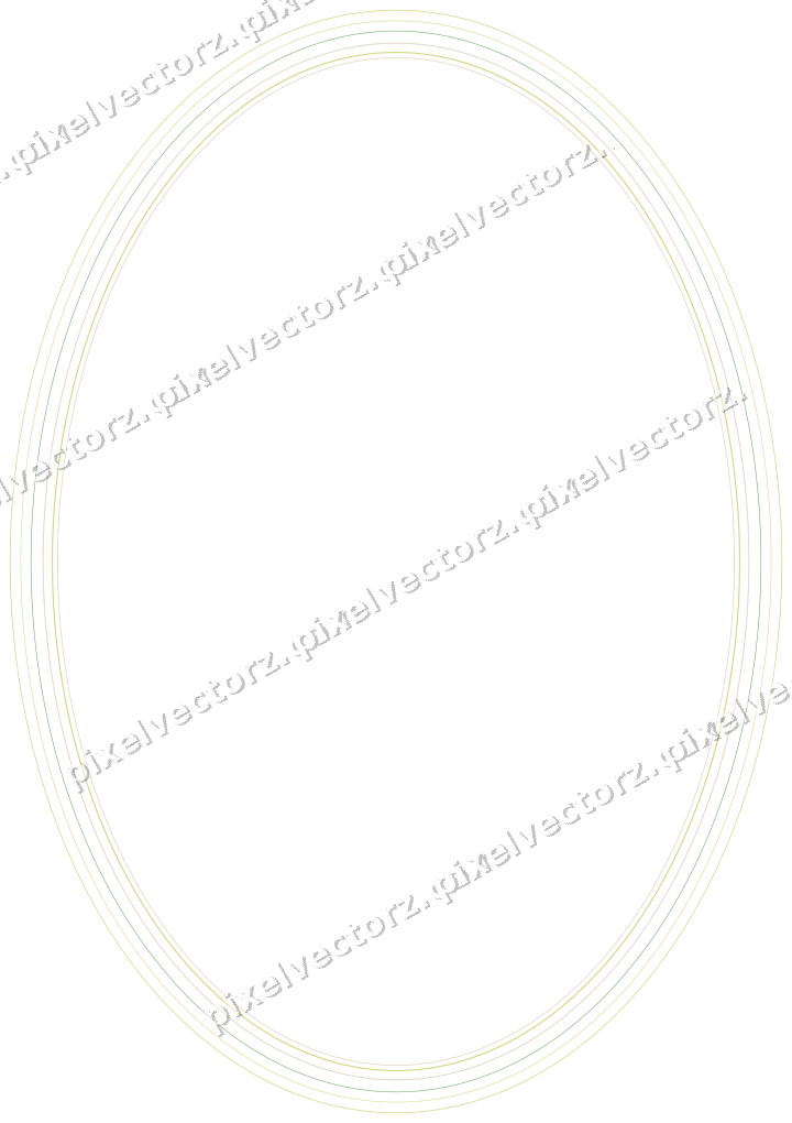 Decorative line art frame in lime and yellow with oval