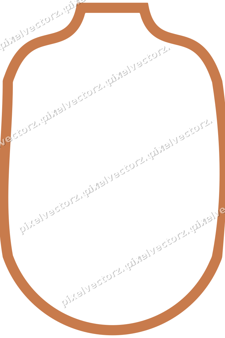 Decorative line art frame in orange and blue with label plaque
