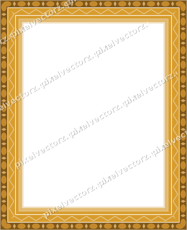 Decorative picture frame border in amber and dark teal with zigzag