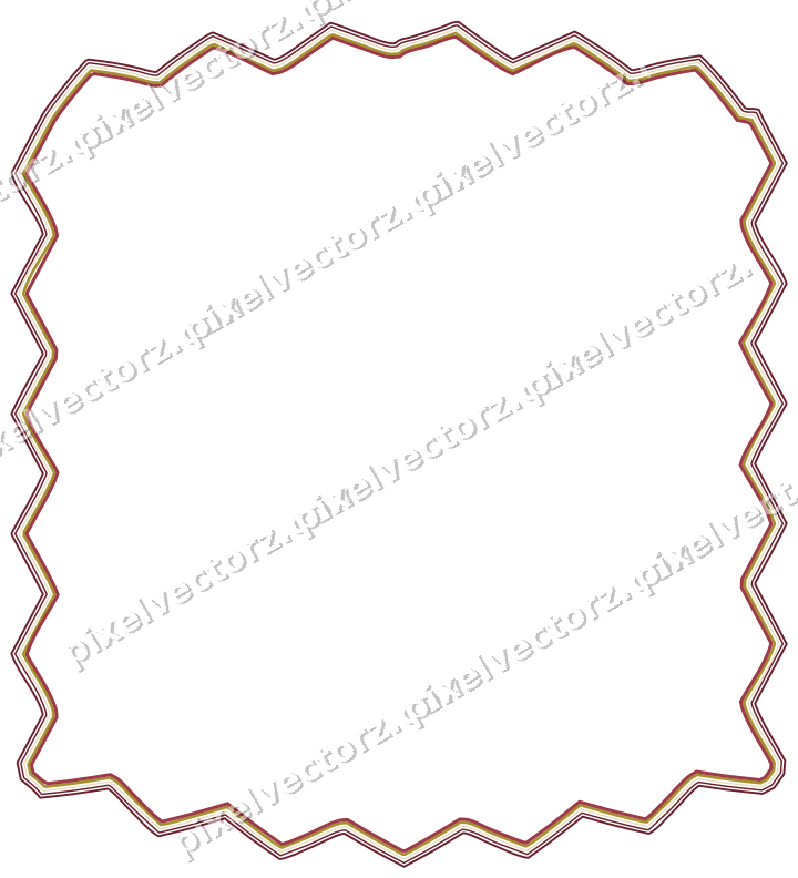 Decorative line art frame in dark pink and red with label plaque