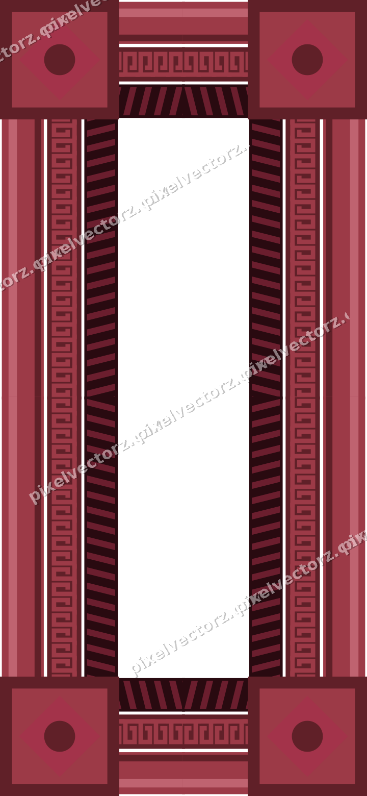 Decorative picture frame border in dark pink and red with greek key