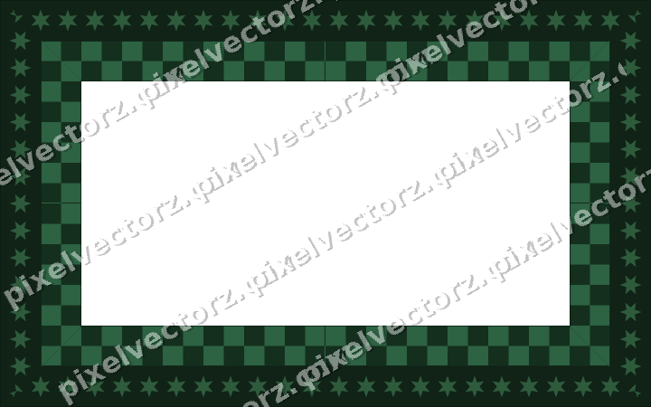 Decorative picture frame border in dark green and amber with star band