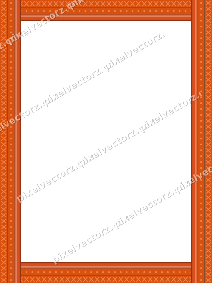 Decorative picture frame border in orange and teal with dot row