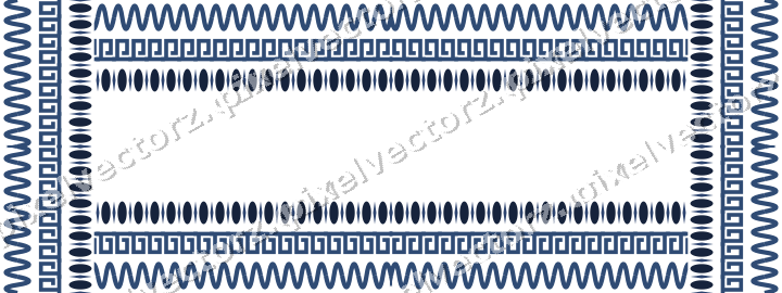 Decorative picture frame border in dark blue and amber with greek key