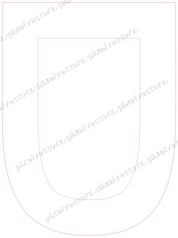 Decorative line art frame in pale pink and pale red with shield