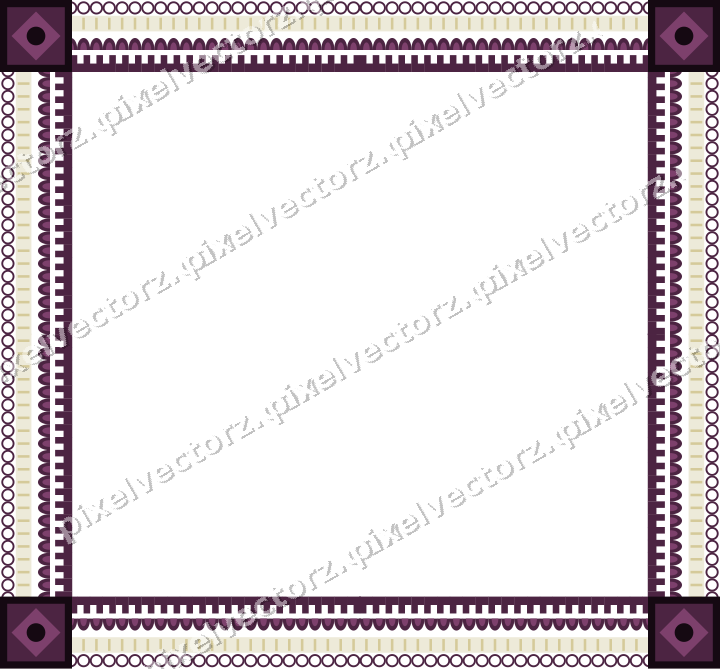 Decorative picture frame border in dark magenta with ring chain