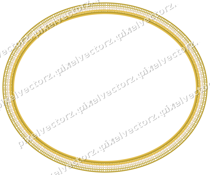 Decorative line art frame in amber and pale orange with oval