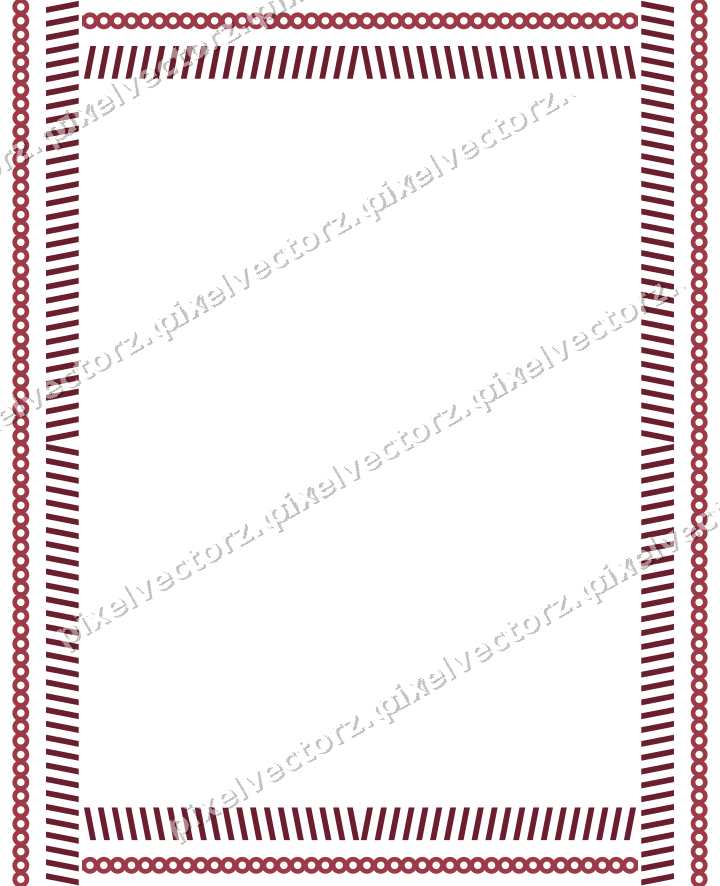 Decorative picture frame border in dark pink and red with ring chain