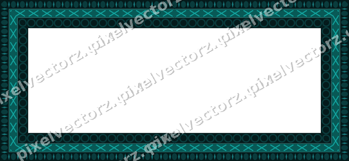 Decorative picture frame border in orange and teal with egg and dart