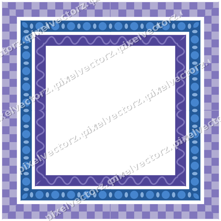 Decorative picture frame border in blue and cyan with bead and reel