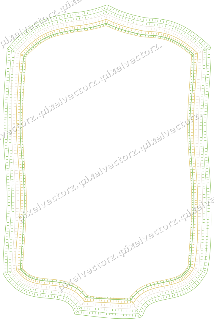Decorative line art frame in lime and yellow with label plaque